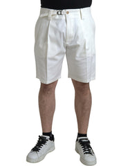 Dolce & Gabbana White Cotton Stretch Men Bermuda Denim Shorts - - Dolce & Gabbana.