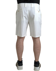 Dolce & Gabbana White Cotton Stretch Men Bermuda Denim Shorts - - Dolce & Gabbana.