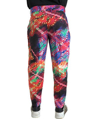 Dolce & Gabbana Multicolor Printed Linen Men Trouser Pants -   -  Dolce & Gabbana.