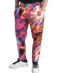 Dolce & Gabbana Multicolor Printed Linen Men Trouser Pants -   -  Dolce & Gabbana.