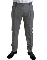 Dolce & Gabbana Gray Wool Chino Skinny Men Dress Trouser Pants -   -  Dolce & Gabbana.