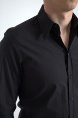 Dolce & Gabbana Black Cotton Men Long Sleeves MARTINI Shirt -   -  Dolce & Gabbana.