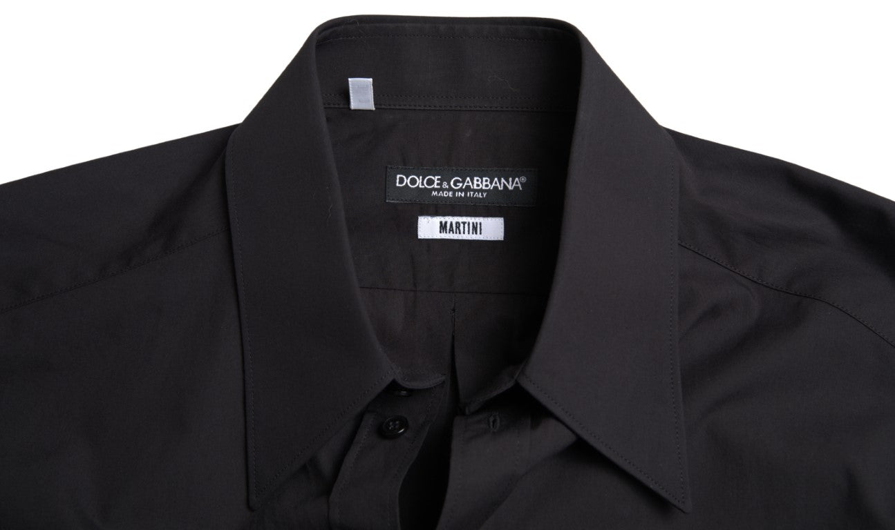 Dolce & Gabbana Black Cotton Men Long Sleeves MARTINI Shirt -   -  Dolce & Gabbana. Dolce & Gabbana Black Cotton Men Long Sleeves MARTINI Shirt -   -  Dolce & Gabbana.