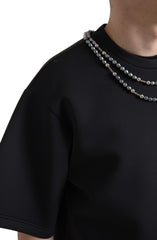 Dolce & Gabbana Black Necklace Embellished Polyester T-shirt -   -  Dolce & Gabbana.