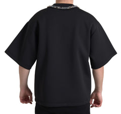 Dolce & Gabbana Black Necklace Embellished Polyester T-shirt -   -  Dolce & Gabbana.
