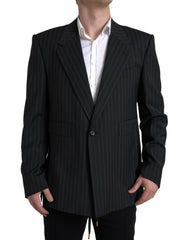 Dolce & Gabbana Black Stripe Single Breasted SICILIA Blazer -   -  Dolce & Gabbana.