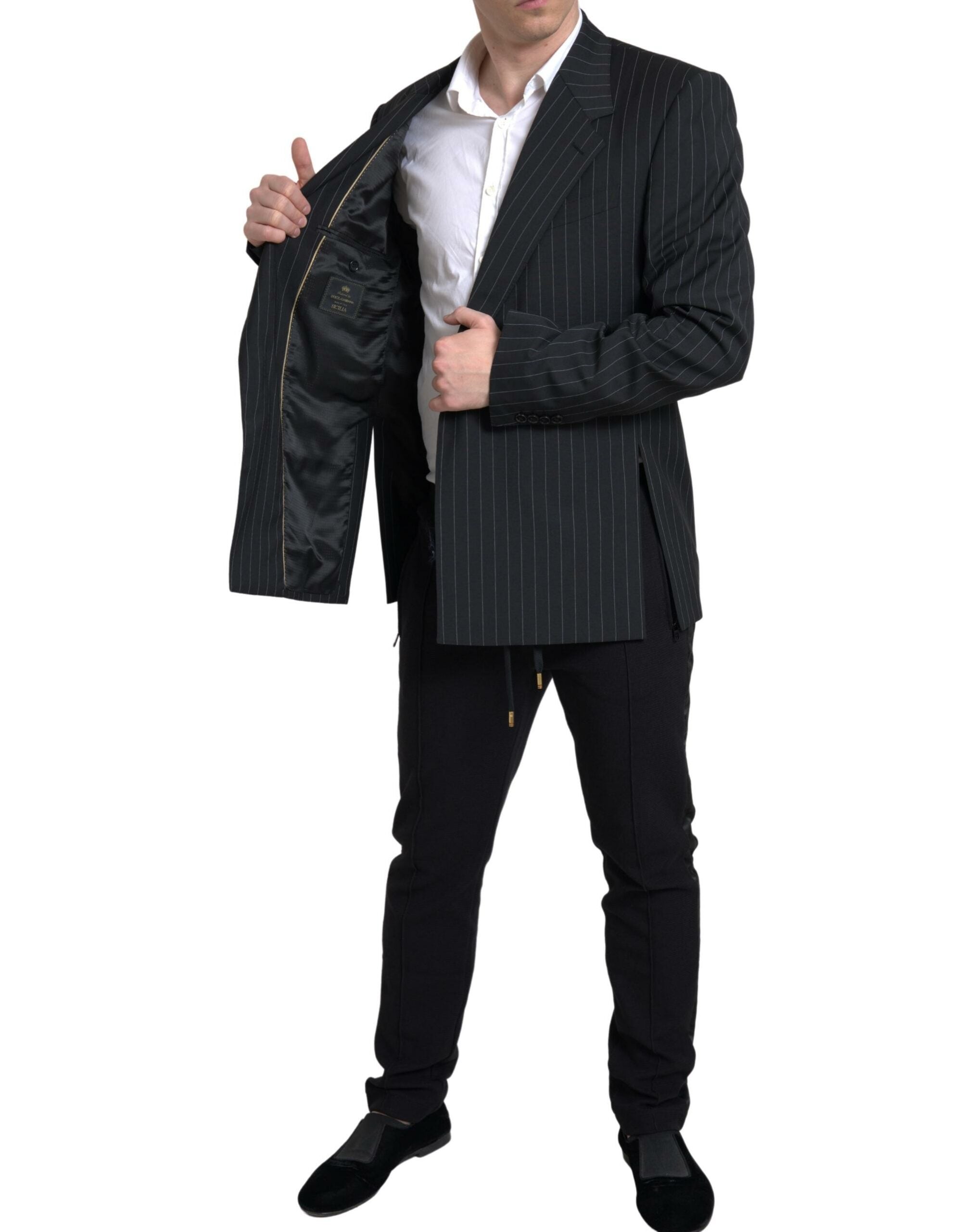 Dolce & Gabbana Black Stripe Single Breasted SICILIA Blazer -   -  Dolce & Gabbana. Dolce & Gabbana Black Stripe Single Breasted SICILIA Blazer -   -  Dolce & Gabbana.