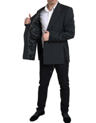 Dolce & Gabbana Black Stripe Single Breasted SICILIA Blazer -   -  Dolce & Gabbana.