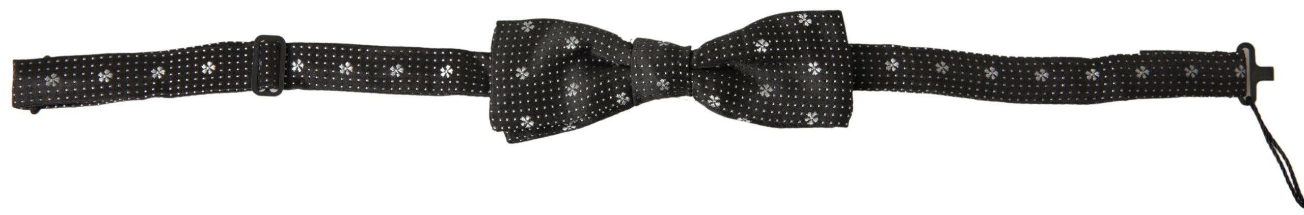 Dolce & Gabbana Black Patterned Silk Adjustable Men Neck Papillon Bow Tie -  Neckties, Men -  Dolce & Gabbana.