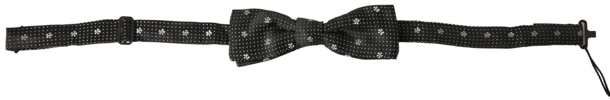 Dolce & Gabbana Black Patterned Silk Adjustable Men Neck Papillon Bow Tie -  Neckties, Men -  Dolce & Gabbana.