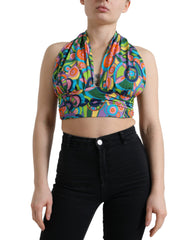 Dolce & Gabbana Multicolor Halter Sleeveless Cropped Tank Top -   -  Dolce & Gabbana.