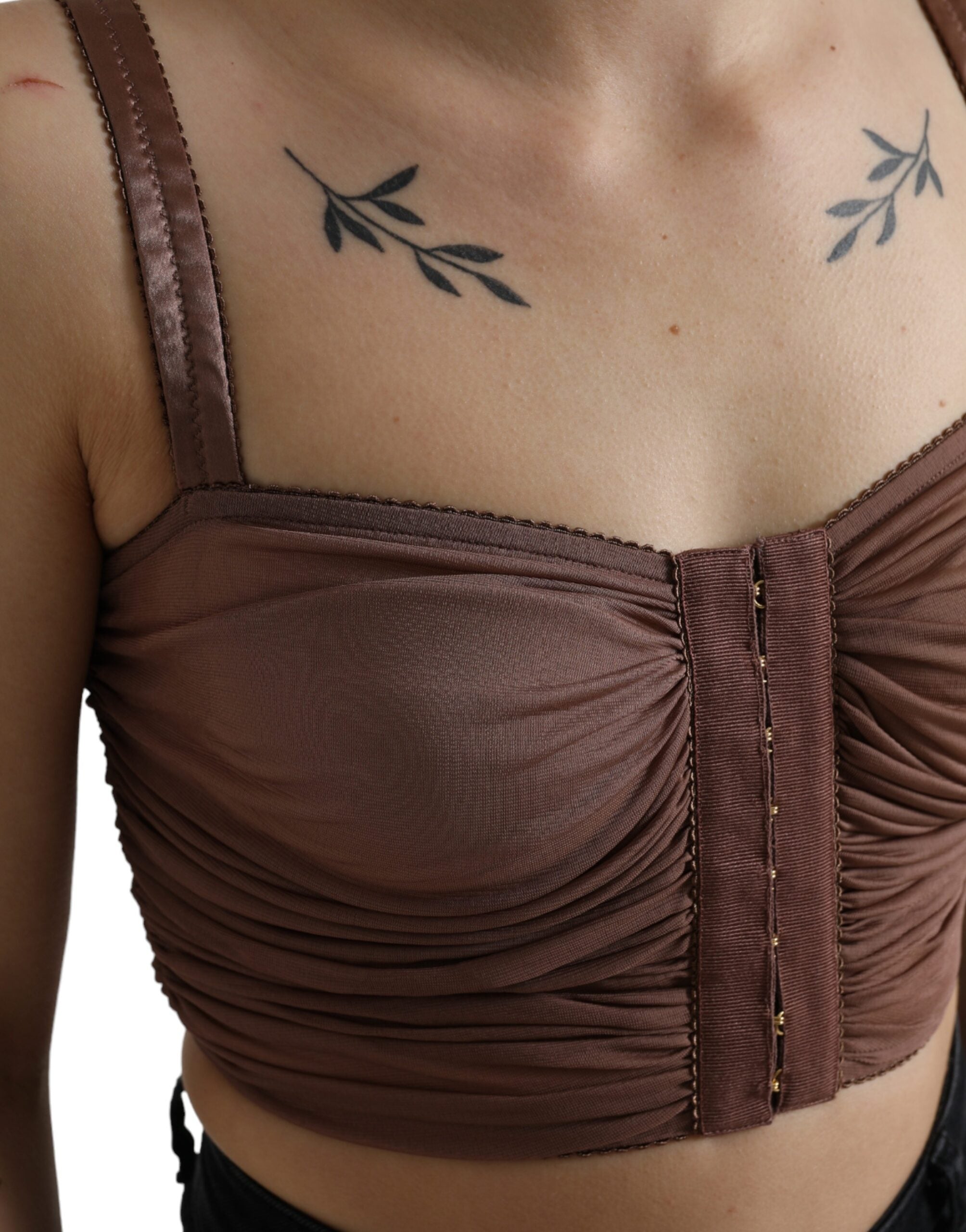 Dolce & Gabbana Brown Viscose Bustier Sleeveless Cropped Top -   -  Dolce & Gabbana. Dolce & Gabbana Brown Viscose Bustier Sleeveless Cropped Top -   -  Dolce & Gabbana.