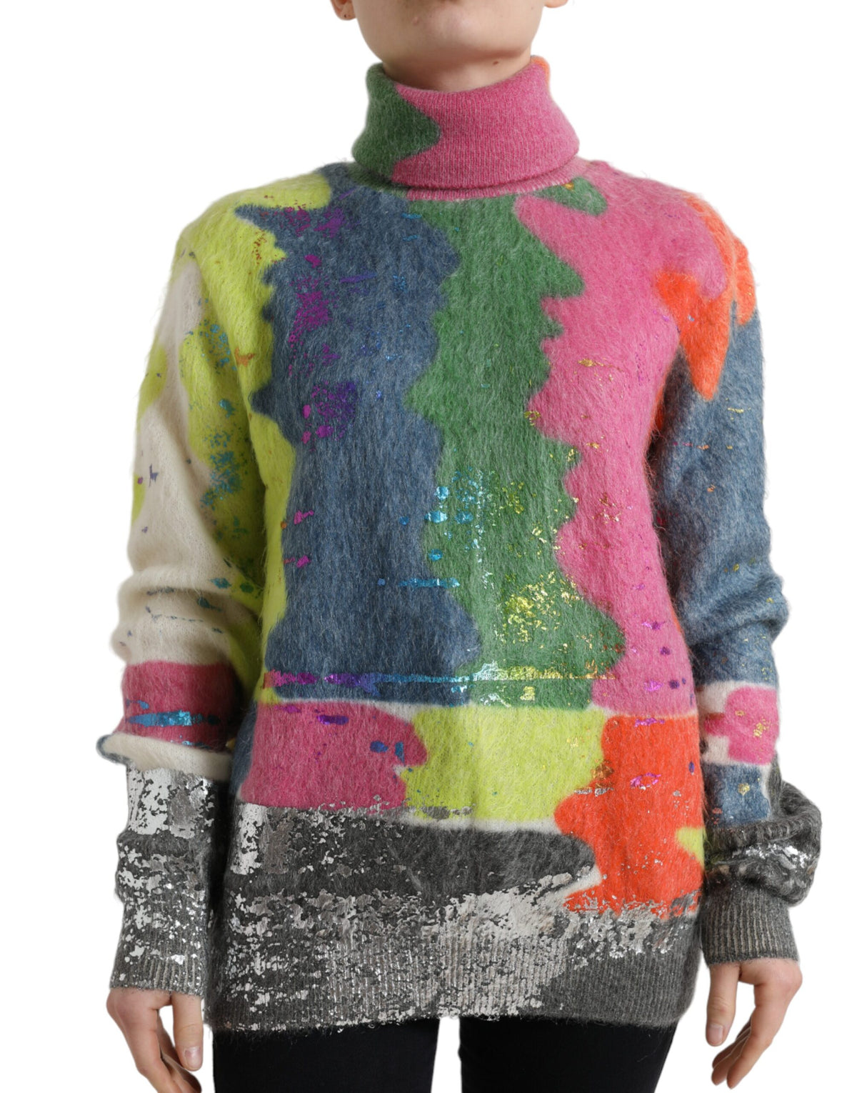 Dolce & Gabbana Multicolor Mohair Turtleneck Pullover Sweater -   -  Dolce & Gabbana.