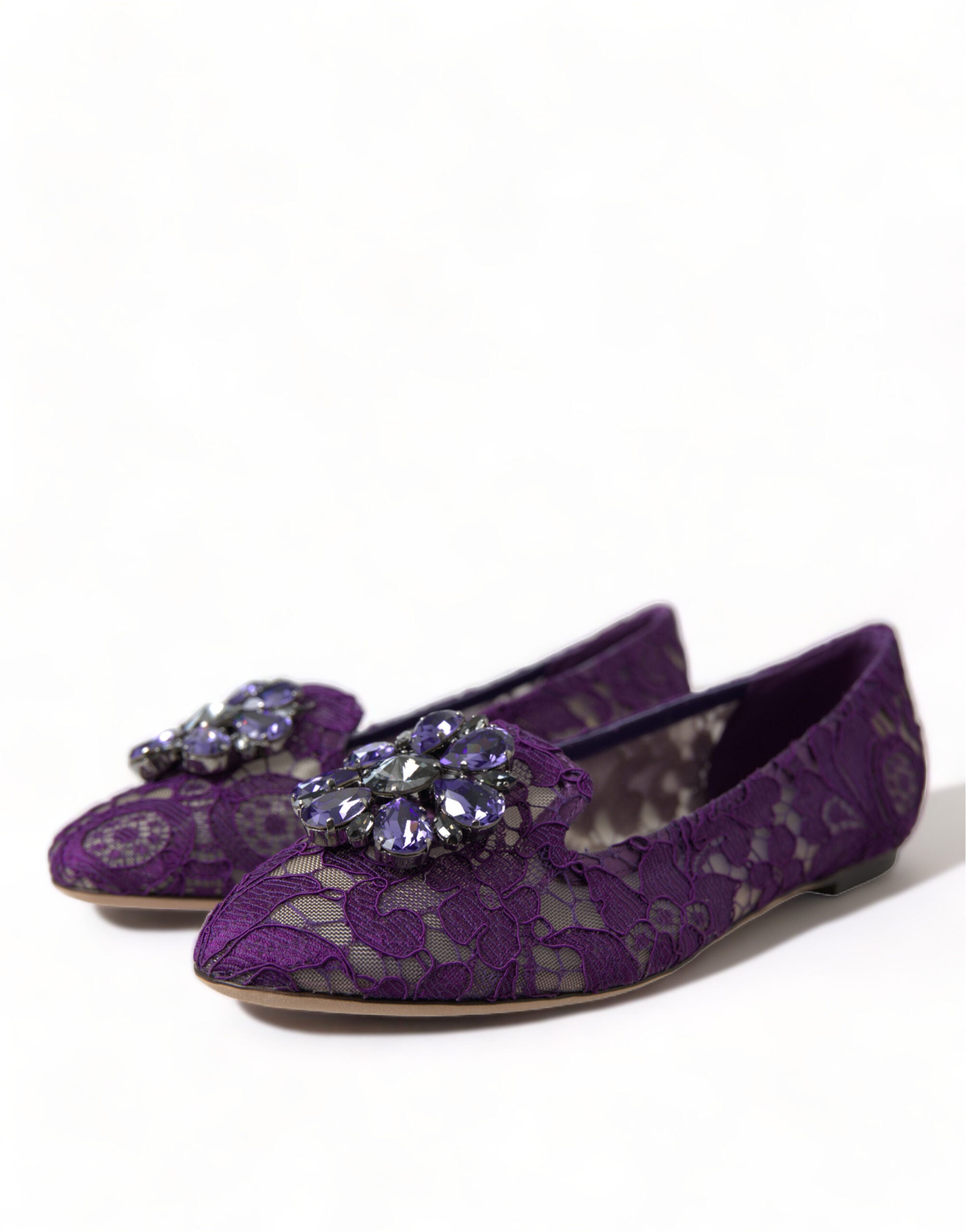 Dolce & Gabbana Purple Vally Taormina Lace Crystals Flats Shoes -   -  Dolce & Gabbana. Dolce & Gabbana Purple Vally Taormina Lace Crystals Flats Shoes -   -  Dolce & Gabbana.