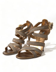 Dolce & Gabbana Bronze Crystal Strap Heels Sandals Shoes -   -  Dolce & Gabbana.