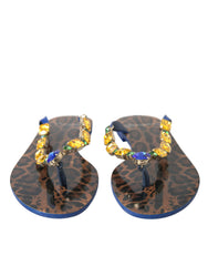 Dolce & Gabbana Blue Crystals Flats Sandals Beachwear Shoes -   -  Dolce & Gabbana.