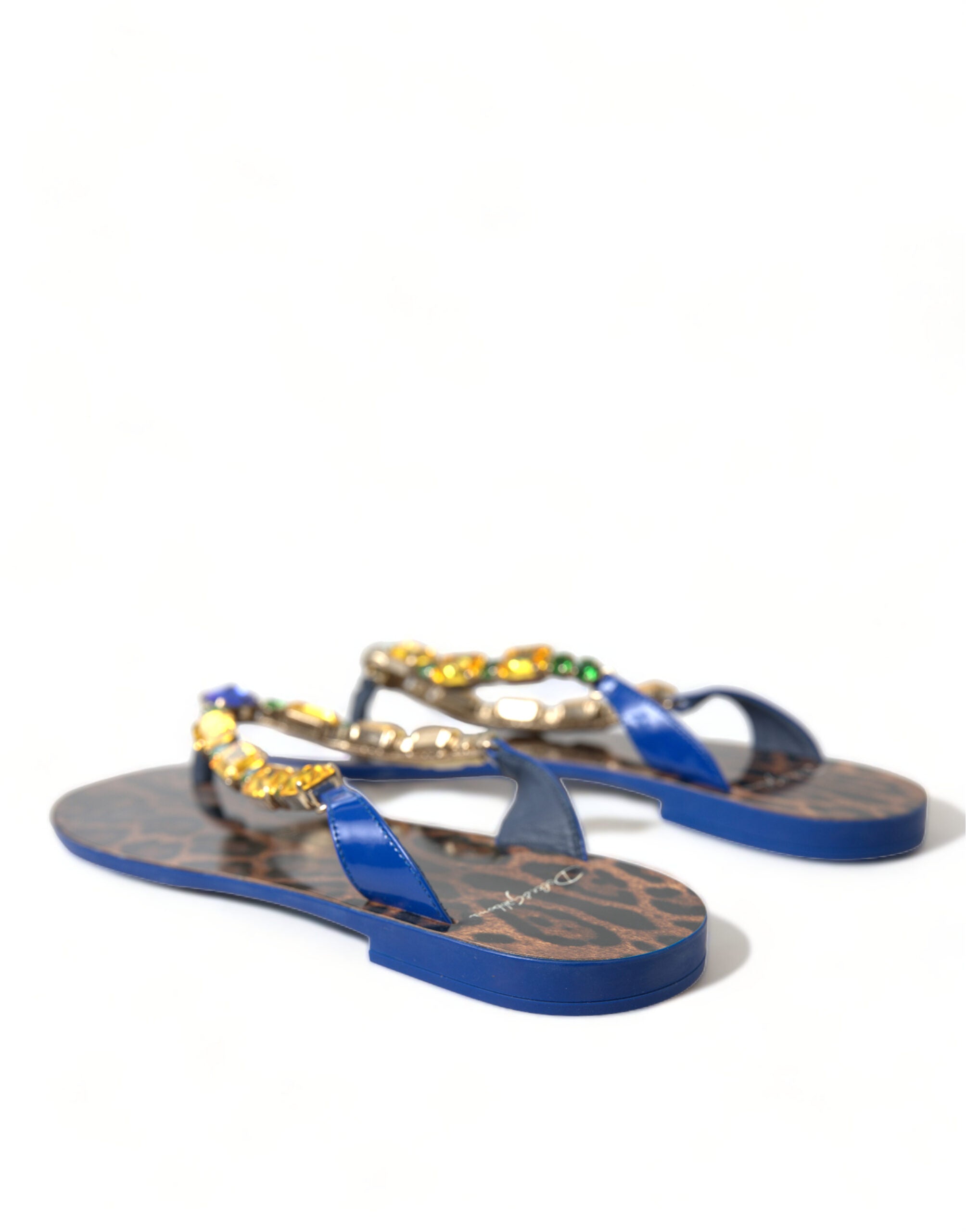 Dolce & Gabbana Blue Crystals Flats Sandals Beachwear Shoes -   -  Dolce & Gabbana. Dolce & Gabbana Blue Crystals Flats Sandals Beachwear Shoes -   -  Dolce & Gabbana.