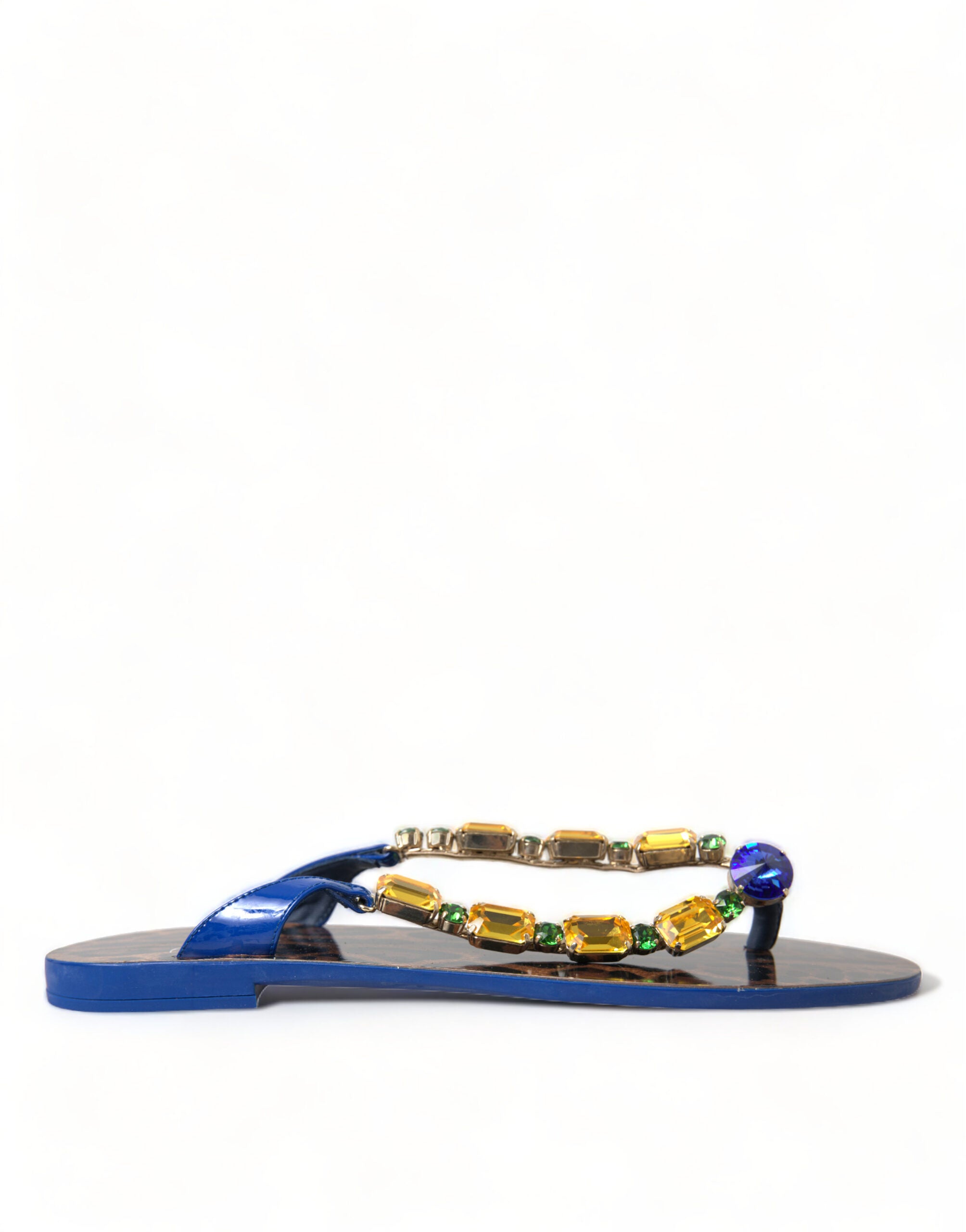 Dolce & Gabbana Blue Crystals Flats Sandals Beachwear Shoes -   -  Dolce & Gabbana.