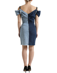 Dolce & Gabbana Blue Patchwork Two Tone Denim Mini Dress -   -  Dolce & Gabbana.