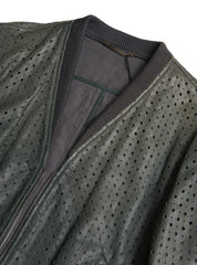 Dolce & Gabbana Green Perforated Leather Bomber Jacket -   -  Dolce & Gabbana.