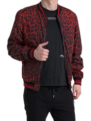 Dolce & Gabbana Red Leopard Bomber Short Coat Jacket -   -  Dolce & Gabbana.