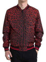Dolce & Gabbana Red Leopard Bomber Short Coat Jacket -   -  Dolce & Gabbana.