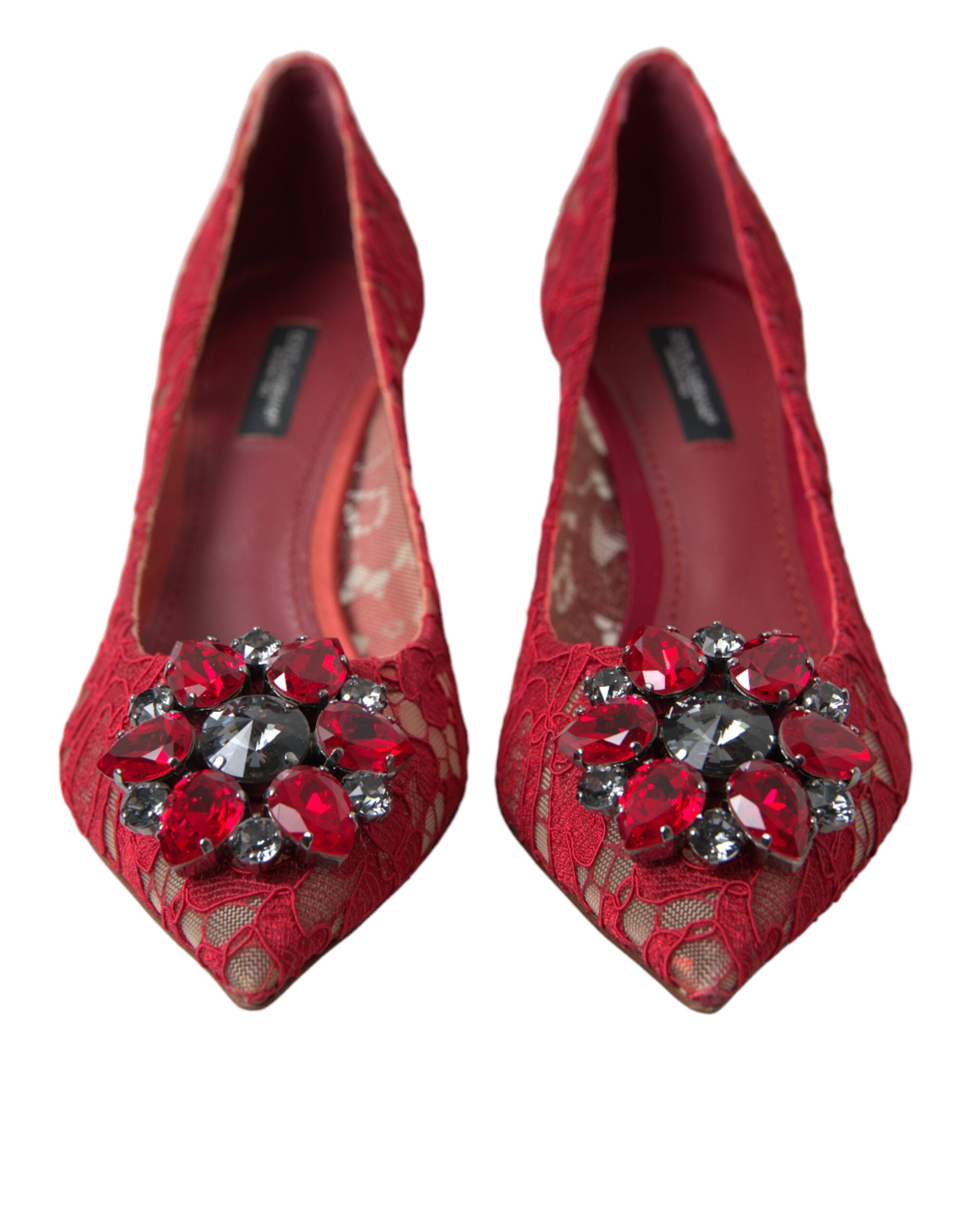 Dolce & Gabbana Red Taormina Lace Crystal Heels Pumps Shoes -   -  Dolce & Gabbana. Dolce & Gabbana Red Taormina Lace Crystal Heels Pumps Shoes -   -  Dolce & Gabbana.