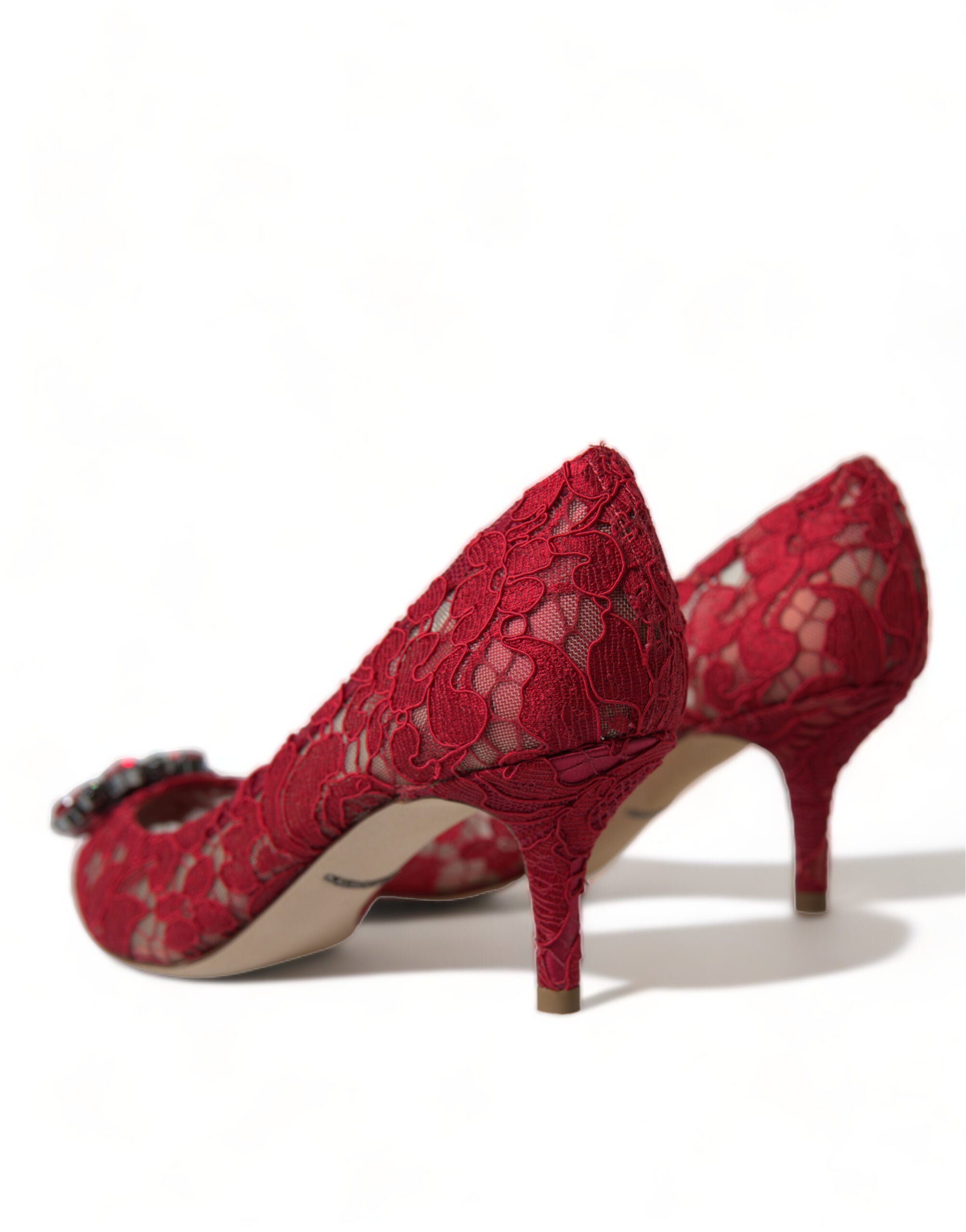 Dolce & Gabbana Red Taormina Lace Crystal Heels Pumps Shoes -   -  Dolce & Gabbana. Dolce & Gabbana Red Taormina Lace Crystal Heels Pumps Shoes -   -  Dolce & Gabbana.