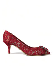 Dolce & Gabbana Red Taormina Lace Crystal Heels Pumps Shoes -   -  Dolce & Gabbana.
