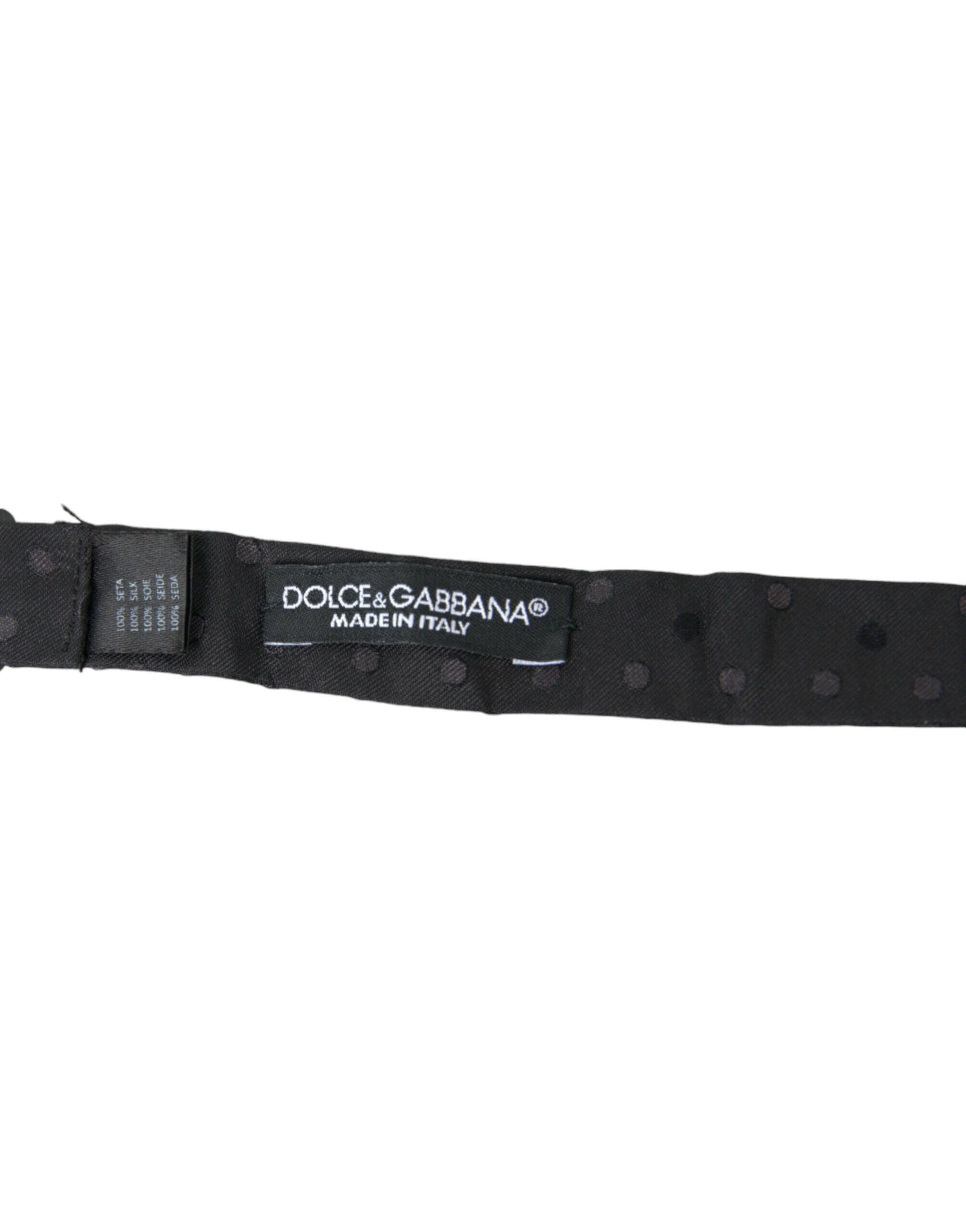 Dolce & Gabbana Gray Polka Dot Silk Adjustable Neck Men Papillon Bow Tie -  Neckties, Men -  Dolce & Gabbana. Dolce & Gabbana Gray Polka Dot Silk Adjustable Neck Men Papillon Bow Tie -  Neckties, Men -  Dolce & Gabbana.