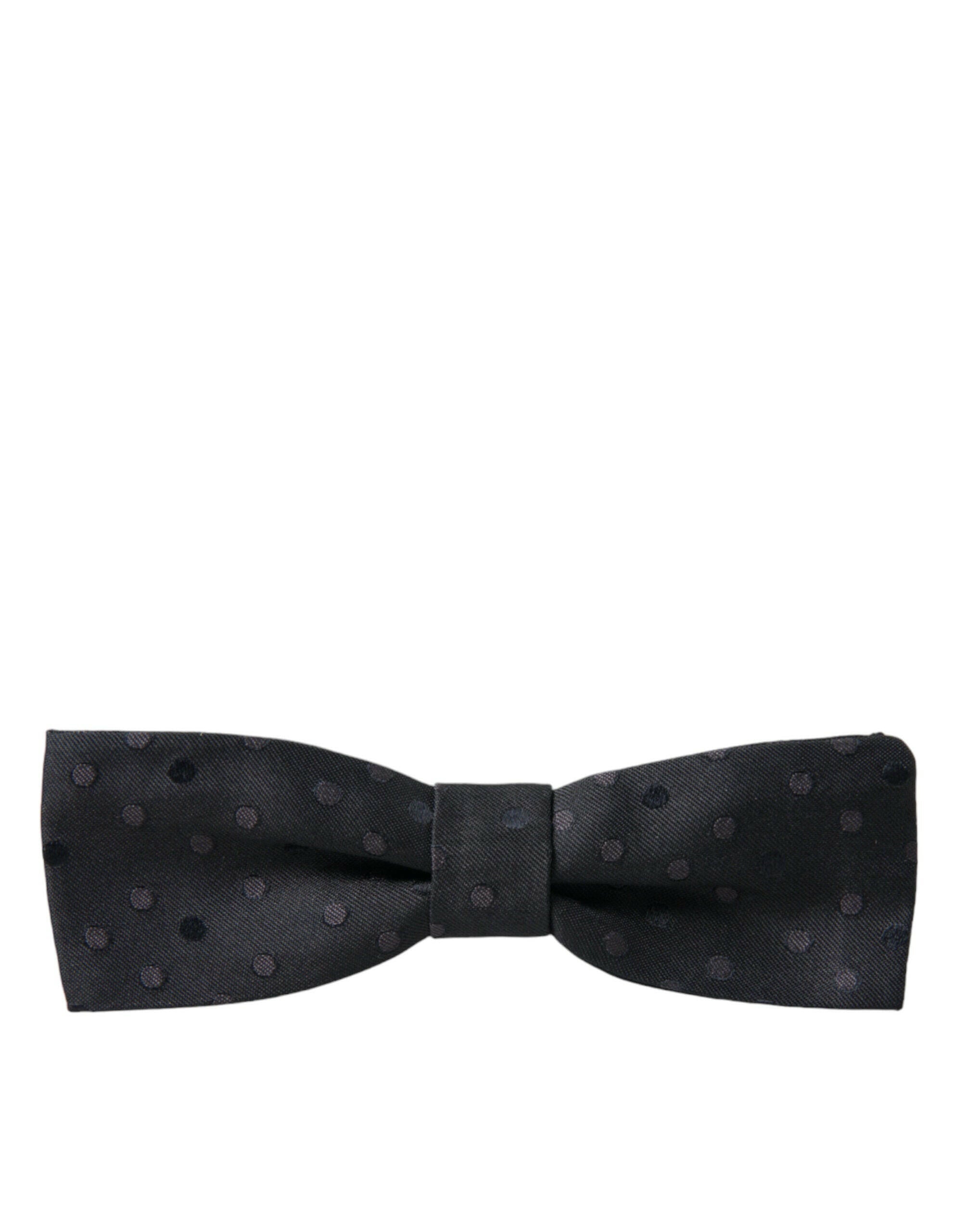 Dolce & Gabbana Gray Polka Dot Silk Adjustable Neck Men Papillon Bow Tie -  Neckties, Men -  Dolce & Gabbana. Dolce & Gabbana Gray Polka Dot Silk Adjustable Neck Men Papillon Bow Tie -  Neckties, Men -  Dolce & Gabbana.