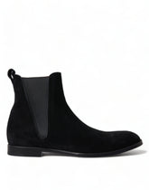 Dolce & Gabbana Black Suede Leather Mid Calf Men Boots Shoes -   -  Dolce & Gabbana.