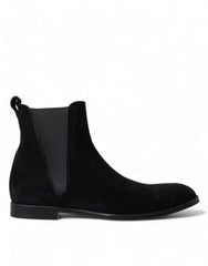 Dolce & Gabbana Black Suede Leather Mid Calf Men Boots Shoes -   -  Dolce & Gabbana.