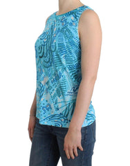 John Galliano Blue printed tank top - - John Galliano.