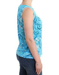 John Galliano Blue printed tank top - - John Galliano.