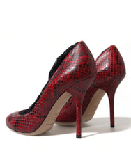 Dolce & Gabbana Red Ayers Leather Lace Socks Pumps Shoes -   -  Dolce & Gabbana.