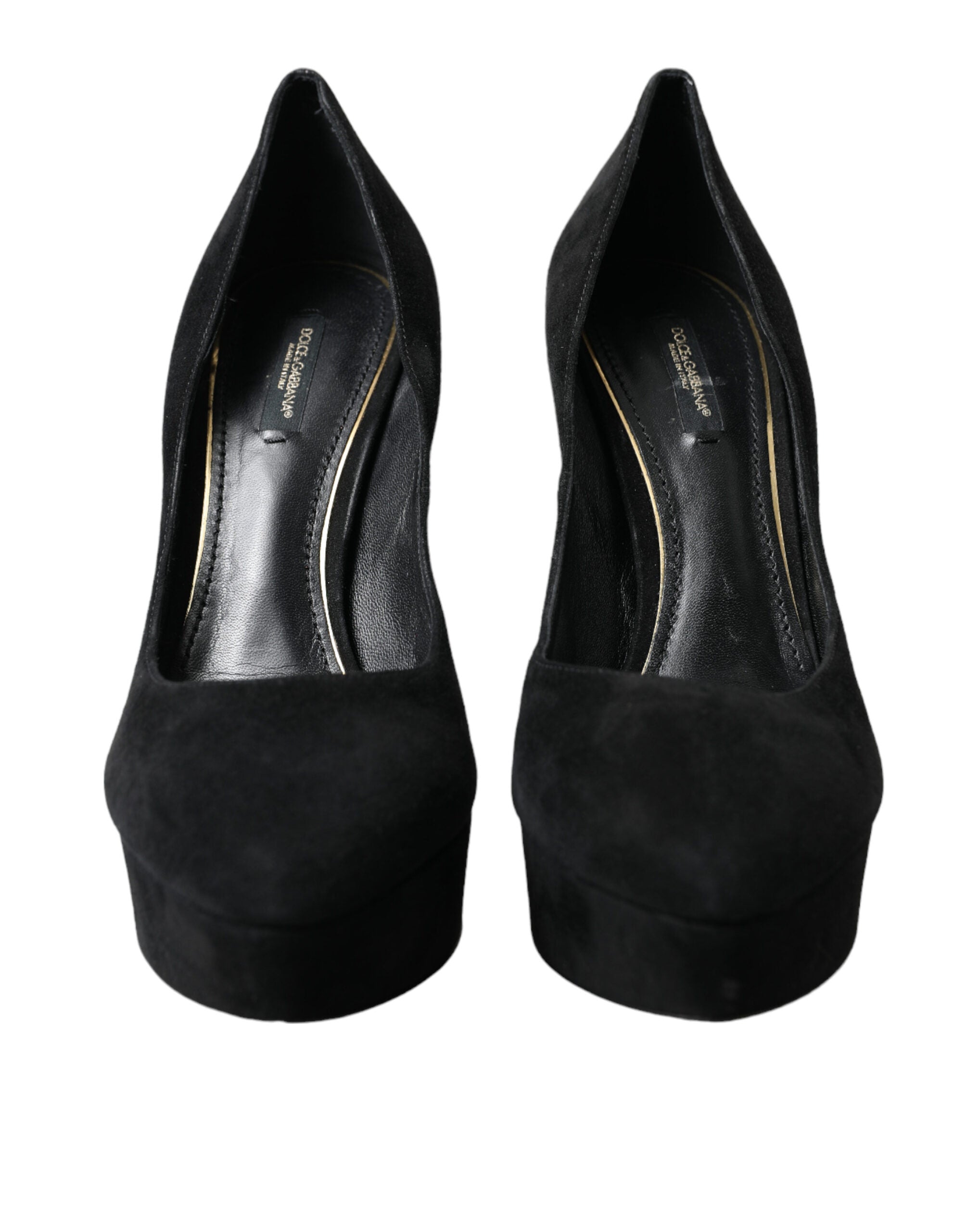 Dolce & Gabbana Black Suede Leather Platform Heel Pumps Shoes -   -  Dolce & Gabbana. Dolce & Gabbana Black Suede Leather Platform Heel Pumps Shoes -   -  Dolce & Gabbana.