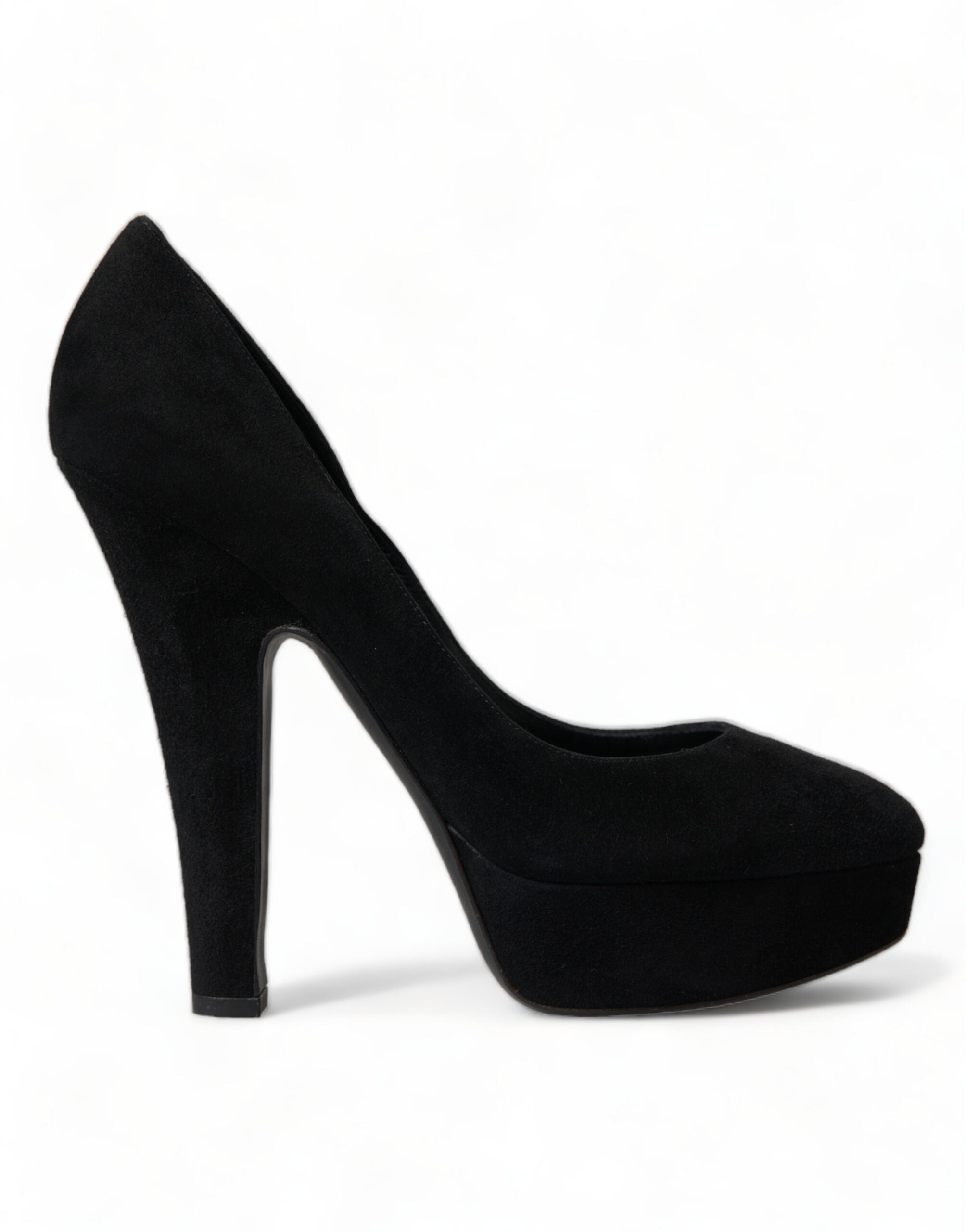 Dolce & Gabbana Black Suede Leather Platform Heel Pumps Shoes -   -  Dolce & Gabbana.