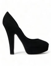 Dolce & Gabbana Black Suede Leather Platform Heel Pumps Shoes -   -  Dolce & Gabbana.