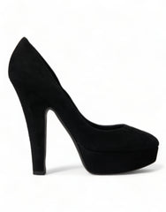 Dolce & Gabbana Black Suede Leather Platform Heel Pumps Shoes -   -  Dolce & Gabbana.