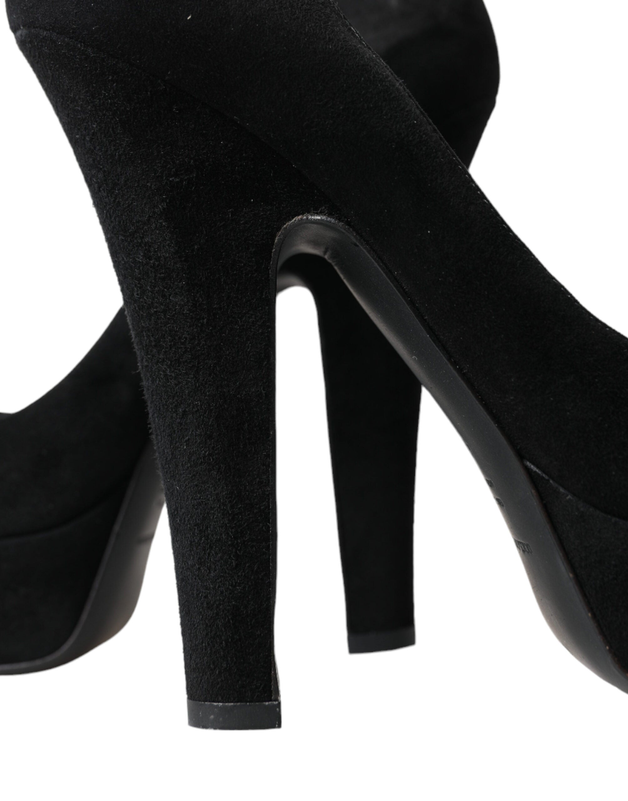 Dolce & Gabbana Black Suede Leather Platform Heel Pumps Shoes -   -  Dolce & Gabbana. Dolce & Gabbana Black Suede Leather Platform Heel Pumps Shoes -   -  Dolce & Gabbana.