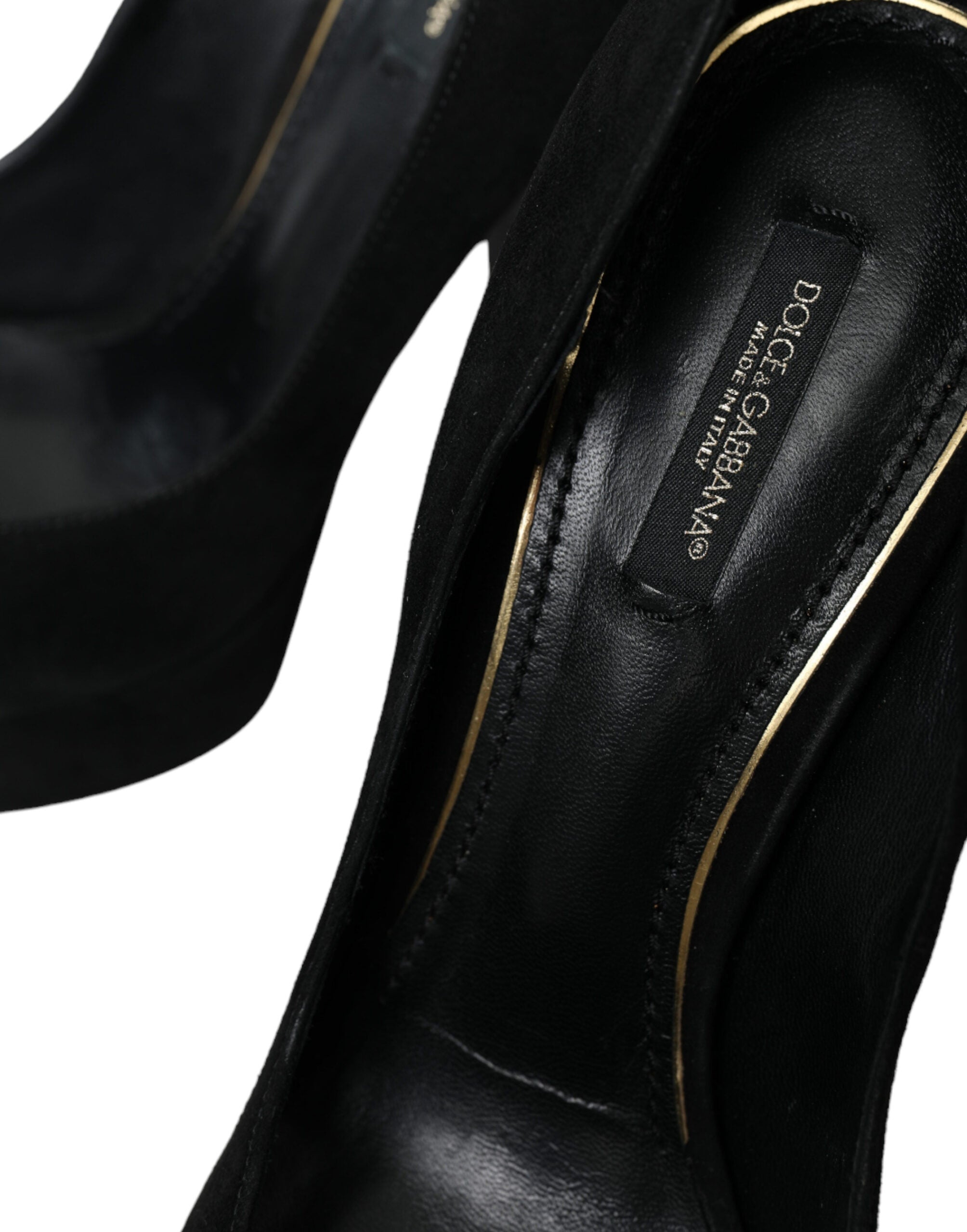Dolce & Gabbana Black Suede Leather Platform Heel Pumps Shoes -   -  Dolce & Gabbana. Dolce & Gabbana Black Suede Leather Platform Heel Pumps Shoes -   -  Dolce & Gabbana.