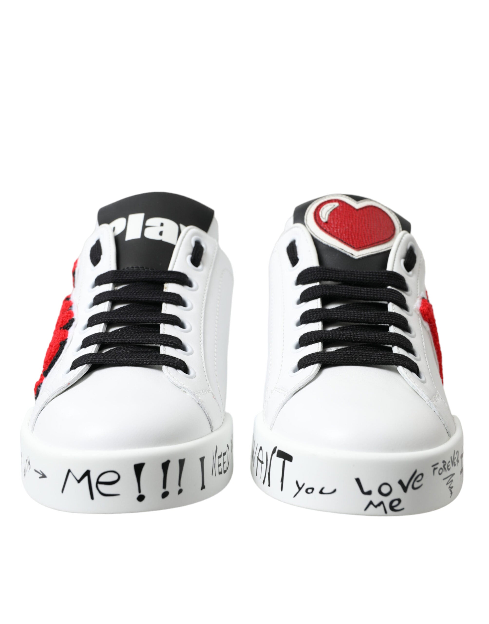 Dolce & Gabbana White Love Patch Portofino Classic Sneakers Shoes -   -  Dolce & Gabbana. Dolce & Gabbana White Love Patch Portofino Classic Sneakers Shoes -   -  Dolce & Gabbana.