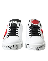 Dolce & Gabbana White Love Patch Portofino Classic Sneakers Shoes -   -  Dolce & Gabbana.
