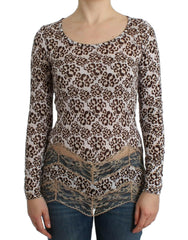 Cavalli Brown longsleeved lace top -   -  Cavalli.