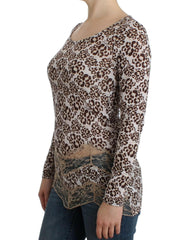 Cavalli Brown longsleeved lace top -   -  Cavalli.