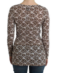 Cavalli Brown longsleeved lace top -   -  Cavalli.