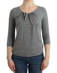 Cavalli Gray 3/4 sleeves jumper top -   -  Cavalli.