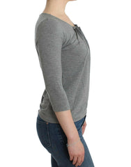 Cavalli Gray 3/4 sleeves jumper top -   -  Cavalli.