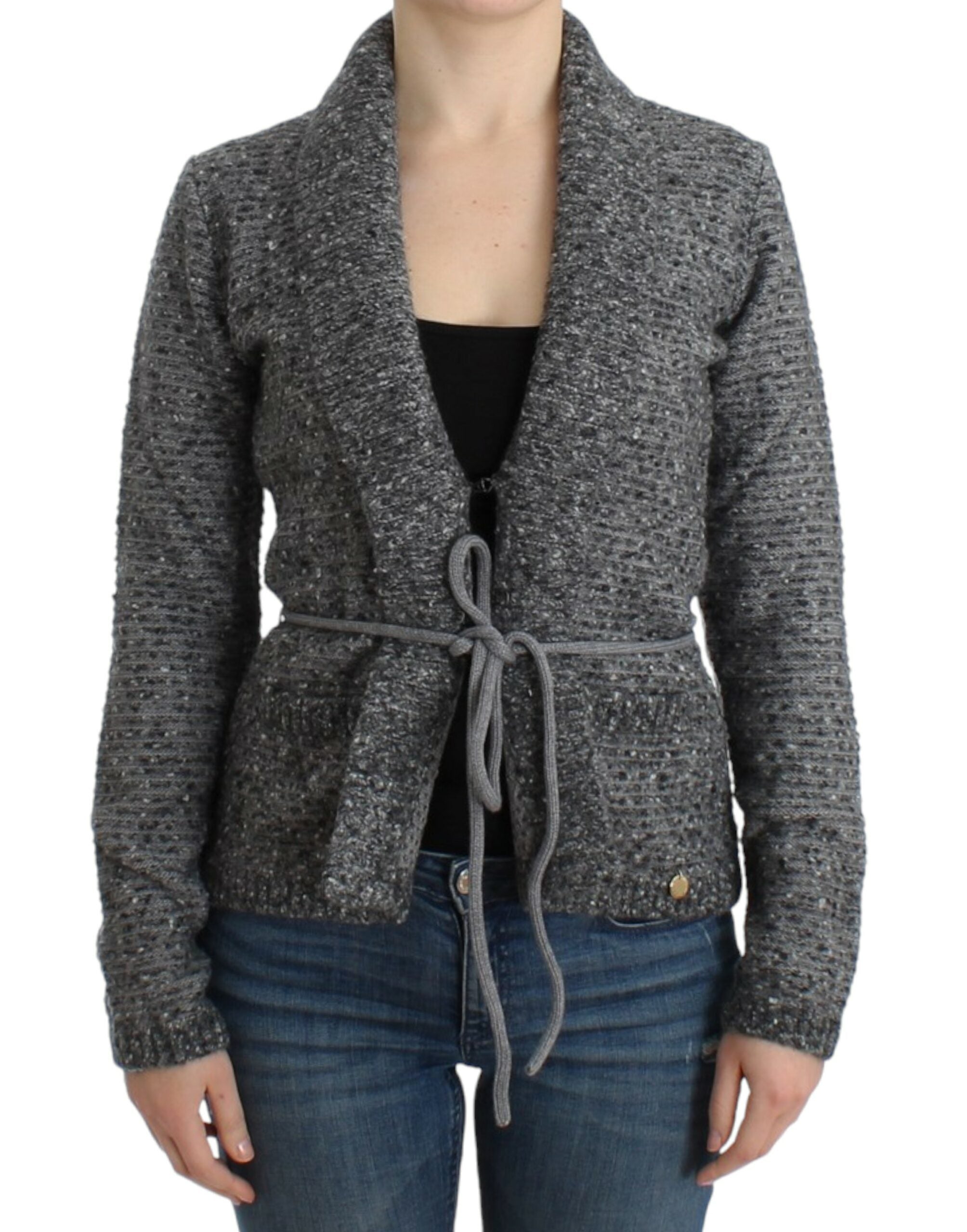 Cavalli Gray wool knitted cardigan -   -  Cavalli.